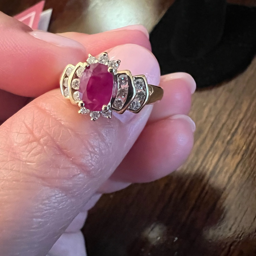 Genuine Ruby & Diamond Ring - image 6